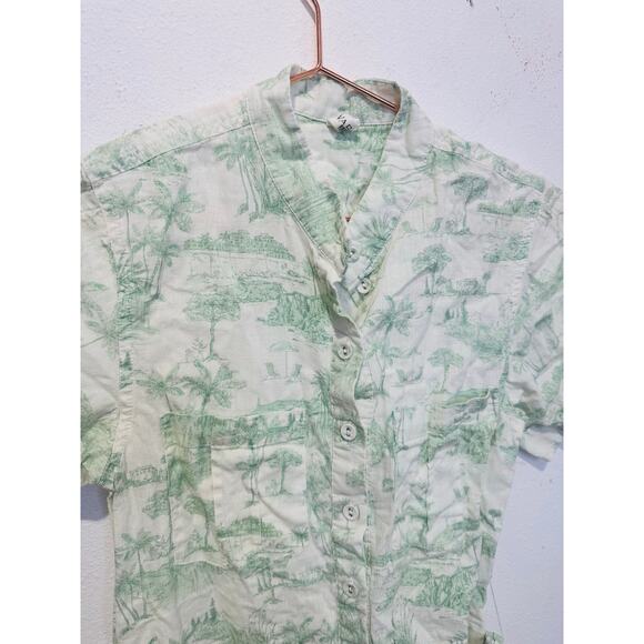 KIVARO White Green Floral Short Sleeve Belt Looped Chloe Romper Size US 2 - Picture 11 of 15